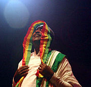 Mahmoud Ahmed, an Ethiopian singer of Gurage ancestry, in 2005.
