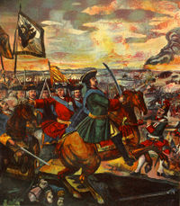 Peter I in the Battle of Poltava (a mosaic by Mikhail Lomonosov)