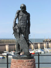 A statue of the Ancient Mariner with the albatross hung from his neck at Watchet Harbour, Somerset, England, unveiled in September 2003 as a tribute to Coleridge.