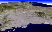 Processed 3D view of the Attica Basin from space. Courtesy: NASA