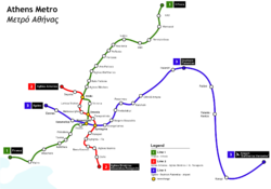 Map of the Athens Metro.