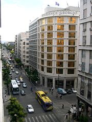 The busy central Patission Avenue.
