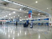 Interior of the Eleftherios Venizelos International Airport, only days before its opening in 2001. (European Airport of the year 2004.)