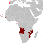 Map of the Portuguese Overseas provinces in Africa by the time of the Portuguese Colonial War (1961-1974)