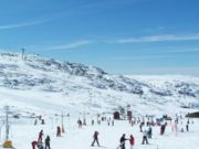 A Portuguese ski resort during the winter season in Serra da Estrela mountain range, Centro.