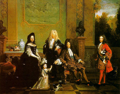 Louis XIV with Louis le Grand Dauphin, Louis, duc de Bourgogne, and Louis, duc de Bretagne