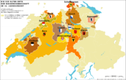 The 13 cantons of the Old Swiss Confederacy