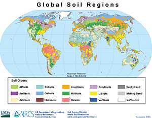 Map of global soil regions from the USDA