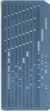 Punched card with the extended alphabet