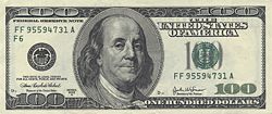 Franklin on the hundred dollar bill.