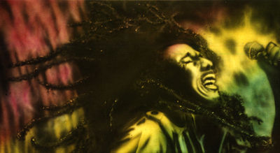 Bob Marley Live a painting by Steve Brogdon 1992