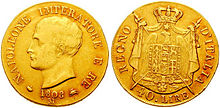 40 lire coin, struck 1808.