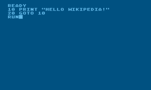 Screenshot of Atari BASIC, an early BASIC language for small computers