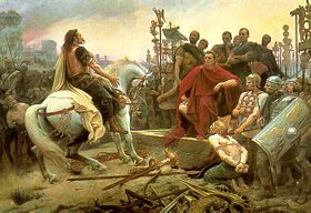 Vercingetorix surrenders to Caesar , by Lionel Royer.