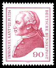 West German postage stamp, 1974, commemorating the 250th anniversary of Kant's birth.