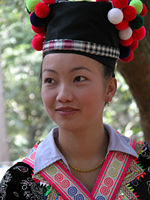 In Luang Prabang, a young girl at the time of a Hmong Meeting Festival.