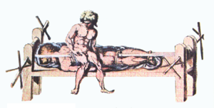 A drawing of a Hippocratic bench from a Byzantine edition of Galen's work in the 2nd century AD