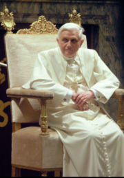 Pope Benedict XVI at a private audience on January 20, 2006.