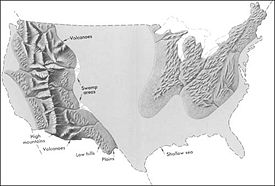 Geography of the US in the Late Cretaceous Period