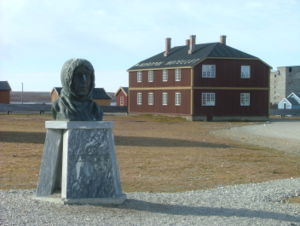 Amundsen monument in Ny-Ålesund, Svalbard, Norway