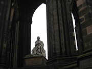 Sir Walter Scott's statue at his memorial in Edinburgh