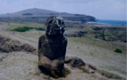 Tukuturi, an unusual bearded kneeling moai.