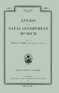 The cover of the first issue of the Annals of the Natal Government Museum published in June