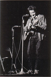 Bob Dylan performing at St. Lawrence University in New York, 1963.