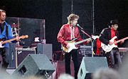 Dylan performs at a 1996 concert in Stockholm.