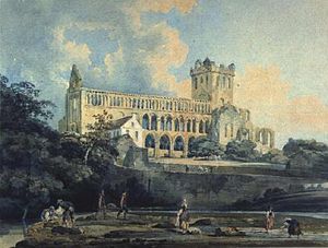 Jedburgh Abbey from the River, by Thomas Girtin 1798-99 (watercolour on paper).