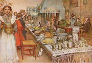 Carl Larsson, The Christmas Eve, watercolor, (1904-1905).