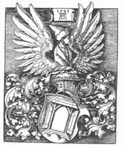 Dürer's own woodcut of his coat of arms