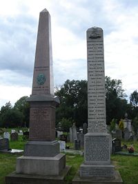 Robert Owen Memorial, next to The Reformers Memorial, Kensal Green Cemetery, London