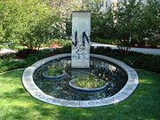 A section of the Berlin Wall used as the center of "Liberty Plaza" on the campus of Chapman University in the United States.