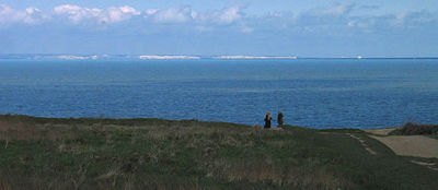 The cliffs seen across the channel from Cap Gris Nez, France