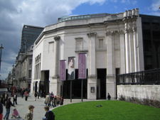 The Sainsbury Wing as seen from Trafalgar Square