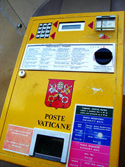 The stamp vending machine of the Vatican Postal Service