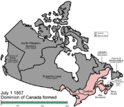 An animated map, exhibiting the growth and change of Canada's provinces and territories since Confederation.