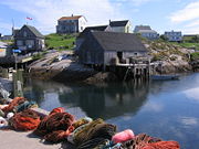 A Maritime scene at Peggys Cove, Nova Scotia, which has long been sustained by the Atlantic fishery.