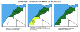 Different versions of maps of Morocco.