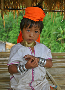 A girl from the Padaung minority, one of the many ethnic groups that make up Burma's population.