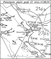 Heavy fighting for Radzymin, 13:00 hours, August 15.
