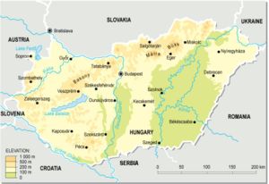 Topographic map of Hungary