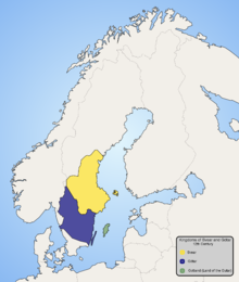 Kingdoms of Svear (Swedish) and Götar (Geats) in the twelfth century.