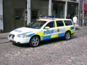 Swedish police car (Volvo V70).