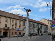 The well-known angel statue which stands in the Užupis  district of Vilnius