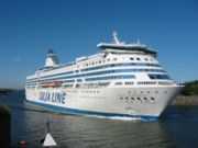 The M/S Silja Symphony leaving from Helsinki. Cruises are a popular tourist activity throughout Finland.