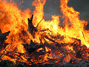 A Juhannus bonfire ("kokko") in Mäntsälä