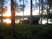 A lakeside smoke sauna ("savusauna") in Kannonkoski