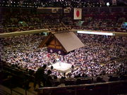 The sumo hall of Ryōgoku in Tokyo during the May, 2001 tournament.
